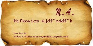 Mifkovics Ajándék névjegykártya